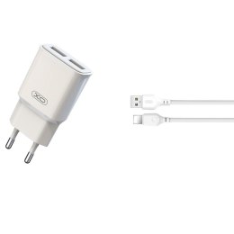 XO ładowarka sieciowa L92C 2x USB 2,4A biała + kabel Lightning