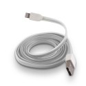 Forever kabel USB - Lightning 1,0 m 1A biały silikonowy płaski