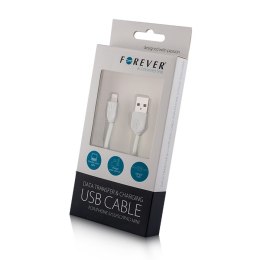 Forever kabel USB - Lightning 1,0 m 1A biały silikonowy płaski