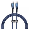 Baseus Glimmer Series kabel do szybkiego ładowania USB-C 480Mb/s PD 100W 1m niebieski