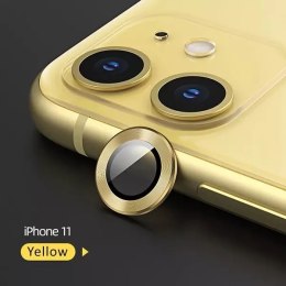 Osłona aparatów USAMS Camera Lens Glass do iPhone 11 metal ring BH572JTT06 (US-BH572) żółty/yellow