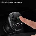 Zestaw głośnomówiący do auta USAMS C21 z transmiterem FM, Bluetooth 5.0, MP3, 2xUSB 3,4A CC115GC01 (US-CC115) czarny/black