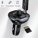 Zestaw głośnomówiący do auta USAMS C21 z transmiterem FM, Bluetooth 5.0, MP3, 2xUSB 3,4A CC115GC01 (US-CC115) czarny/black