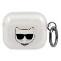 Karl Lagerfeld etui do Airpods 3 KLA3UCHGS srebrne Glitter Choupette