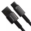 Baseus Tungsten Gold kabel USB-A - USB-C 480Mb/s 100W 1m czarny (CAWJ000001)