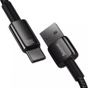 Baseus Tungsten Gold kabel USB-A - USB-C 480Mb/s 100W 2m černý (CAWJ000101)