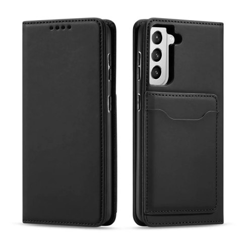 Étui pour cartes magnétiques pour Samsung Galaxy S22 + (S22 Plus) pochette portefeuille porte-cartes noir