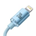 Baseus Crystal Shine Series kabel USB Typ C - Lightning szybkie ładowanie Power Delivery 20W 1,2m niebieski (CAJY001303)