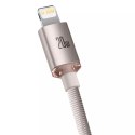 Baseus Crystal Shine Series kabel USB Typ C - Lightning szybkie ładowanie Power Delivery 20W 1.2m różowy (CAJY001304)