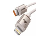 Baseus Crystal Shine Series kabel USB Typ C - Lightning szybkie ładowanie Power Delivery 20W 1.2m różowy (CAJY001304)