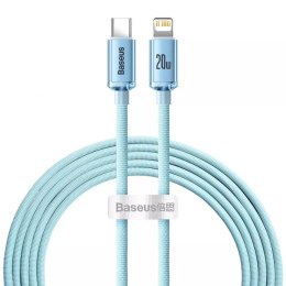 Baseus Crystal Shine Series kabel USB Typ C - Lightning szybkie ładowanie Power Delivery 20W 2m niebieski (CAJY001403)