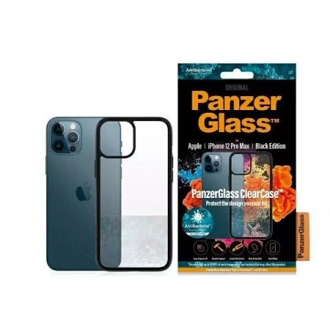 Etui PanzerGlass ClearCase do iPhone 12 Pro Max 6,7" Antibacterial czarny/black