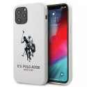 Etui na telefon US Polo USHCP12LSLHRWH do Apple iPhone 12 Pro Max biały/white Silicone Collection