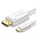 Jednokierunkowy kabel UGREEN przejściówka z USB Typ C do Display Port 4K 1,5m biały (MM139)