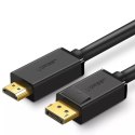 Jednokierunkowy kabel UGREEN z DisplayPort na HDMI 4K 30 Hz 32 AWG 2 m czarny (DP101 10202)