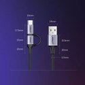 Kabel UGREEN przewód 2w1 USB - micro USB / USB Typ C 1m 2,4A czarny (30875)