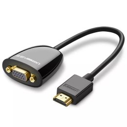 Kabel UGREEN przewód przejściówka adapter jednokierunkowy z HDMI (męski) do VGA (żeński) FHD czarny (MM105 40253)