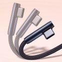 Kabel kątowy UGREEN przewód z bocznym wtykiem USB - USB Typ C 5 A Quick Charge 3.0 SCP FCP 0,5 m czarny (70282 US313)