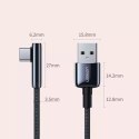 Kabel kątowy UGREEN przewód z bocznym wtykiem USB - USB Typ C 5 A Quick Charge 3.0 SCP FCP 0,5 m czarny (70282 US313)