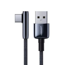 Kątowy kabel UGREEN przewód z bocznym wtykiem USB - USB Typ C 5 A Quick Charge 3.0 AFC FCP 0,5 m czarny (70431 US313)