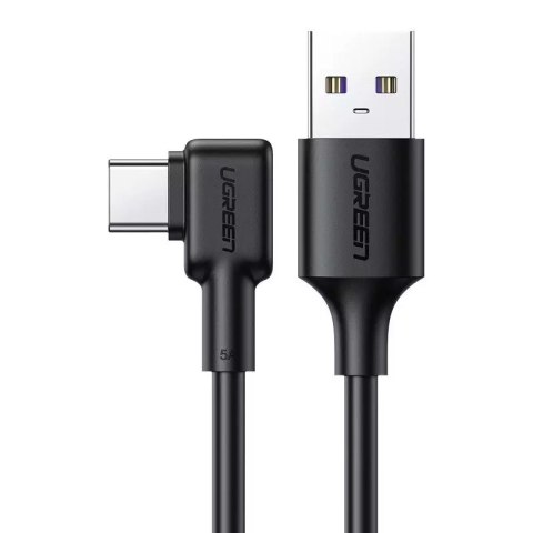 Kątowy kabel UGREEN przewód z bocznym wtykiem USB - USB Typ C 5 A Quick Charge 3.0 SCP FCP 2 m czarny (20104 US307)