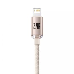 Baseus Crystal Shine Series kabel USB - Lightning 2,4A 20W 1,2m różowy (CAJY001104)
