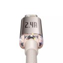 Baseus Crystal Shine Series kabel USB - Lightning 2,4A 20W 1,2m różowy (CAJY001104)