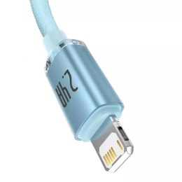 Baseus Crystal Shine Series kabel USB - Lightning 2,4A 20W 2m niebieski (CAJY001203)