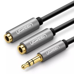 Kabel UGREEN przewód rozdzielacz słuchawkowy 3,5 mm mini jack AUX 20cm (2 x wyjście audio) srebrny (10532)