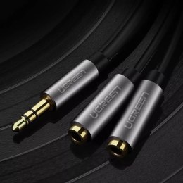 Kabel UGREEN przewód rozdzielacz słuchawkowy 3,5 mm mini jack AUX 20cm (2 x wyjście audio) srebrny (10532)