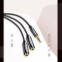 Kabel UGREEN przewód rozdzielacz słuchawkowy 3,5 mm mini jack AUX 25cm czarny (20816)