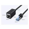 Przedłużacz UGREEN kabel internetowy Ethernet RJ45 Cat8 40000 Mbps/ 40 Gbps 1m czarny (NW192 50199)