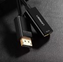 Przejściówka UGREEN kabel przewód z DisplayPort (męski) na HDMI (żeński) (jednokierunkowy) 1080P 60Hz 12bit czarny (40362)