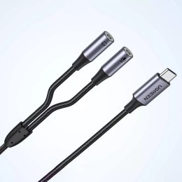 Adapter UGREEN do słuchawek z USB Typ C na 2x 3,5 mm mini jack czarny (CM445)