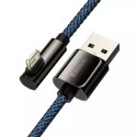 Baseus Legendary kątowy nylonowy kabel przewód USB - Lightning dla graczy 2.4A 1m niebieski (CACS000003)