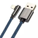 Baseus Legendary kątowy nylonowy kabel przewód USB - Lightning dla graczy 2.4A 1m niebieski (CACS000003)