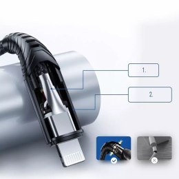 Joyroom kabel MFI przewód USB Typ C - Lightning 2,1A 1,2m czarny (ST-C04 1,2M Black)