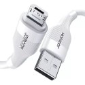 Joyroom kabel USB - micro USB do ładowania / transmisji danych 3A 1m biały (S-1030M12)