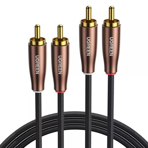 Kabel UGREEN przewód stereo audio 2xRCA 3m brązowy (AV199 50135)