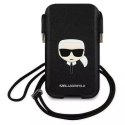 Karl Lagerfeld Torebka KLHCP12LOPHKHK 6,7" czarny/black hardcase Saffiano Ikonik Karl`s Head