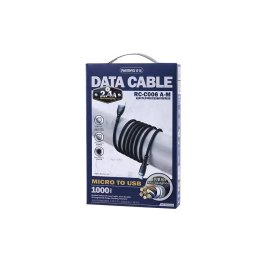 Remax kabel USB - micro USB do ładowania i transmisji danych 2,4A 1m czarny (RC-C006)