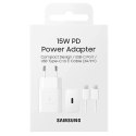 Ładowarka sieciowa Samsung EP-T1510XW 15W Fast Charge + kabel USB-C/USB-C biały/white