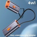 USAMS Adapter 4w1 2xUSB-C / USB-C na USB-A/ USB-C na Lightning 60W stalowy/steel SJ560USB01 (US-SJ560)
