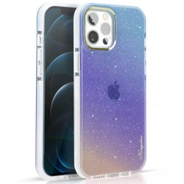 Coque à paillettes colorées Kingxbar Ombre Series pour iPhone 13 Pro Bleu-violet