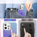 Coque à paillettes colorées Kingxbar Ombre Series pour iPhone 13 Pro Bleu-violet