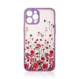 Coque design pour iPhone 13 Pro Max fleuri violet