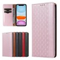 Étui à sangle magnétique pour iPhone 12 pochette portefeuille + mini lanière pendentif rose