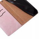 Étui à sangle magnétique pour iPhone 12 pochette portefeuille + mini lanière pendentif rose