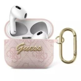 Guess GUA34GSMP AirPods 3 couverture rose / rose 4G Script Metal Collection