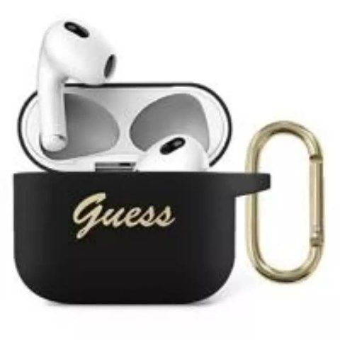 Guess GUA3SSSK AirPods 3 cover czarny/black Silicone Vintage Script